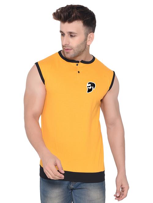 yellow cotton blend t-shirt - 20842069 - Standard Image - 0