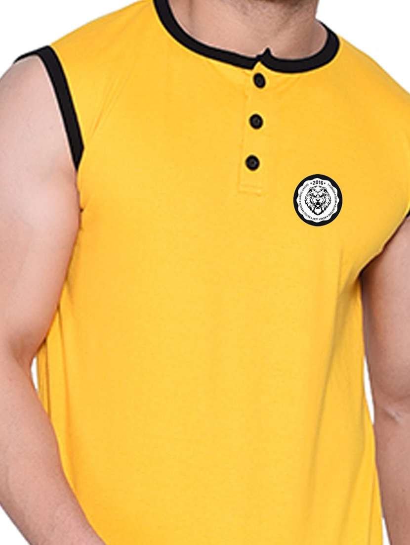 men solid sleeveless t-shirt - 20842070 -  Standard Image - 3