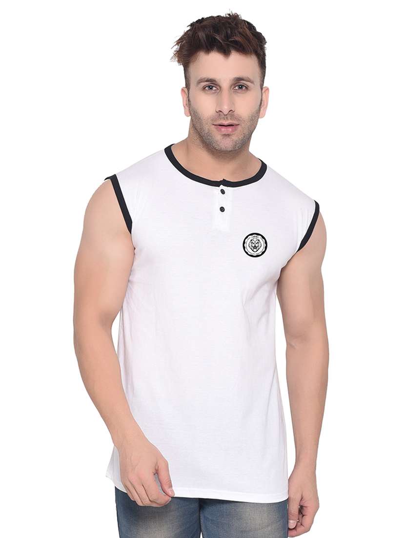 white cotton blend t-shirt