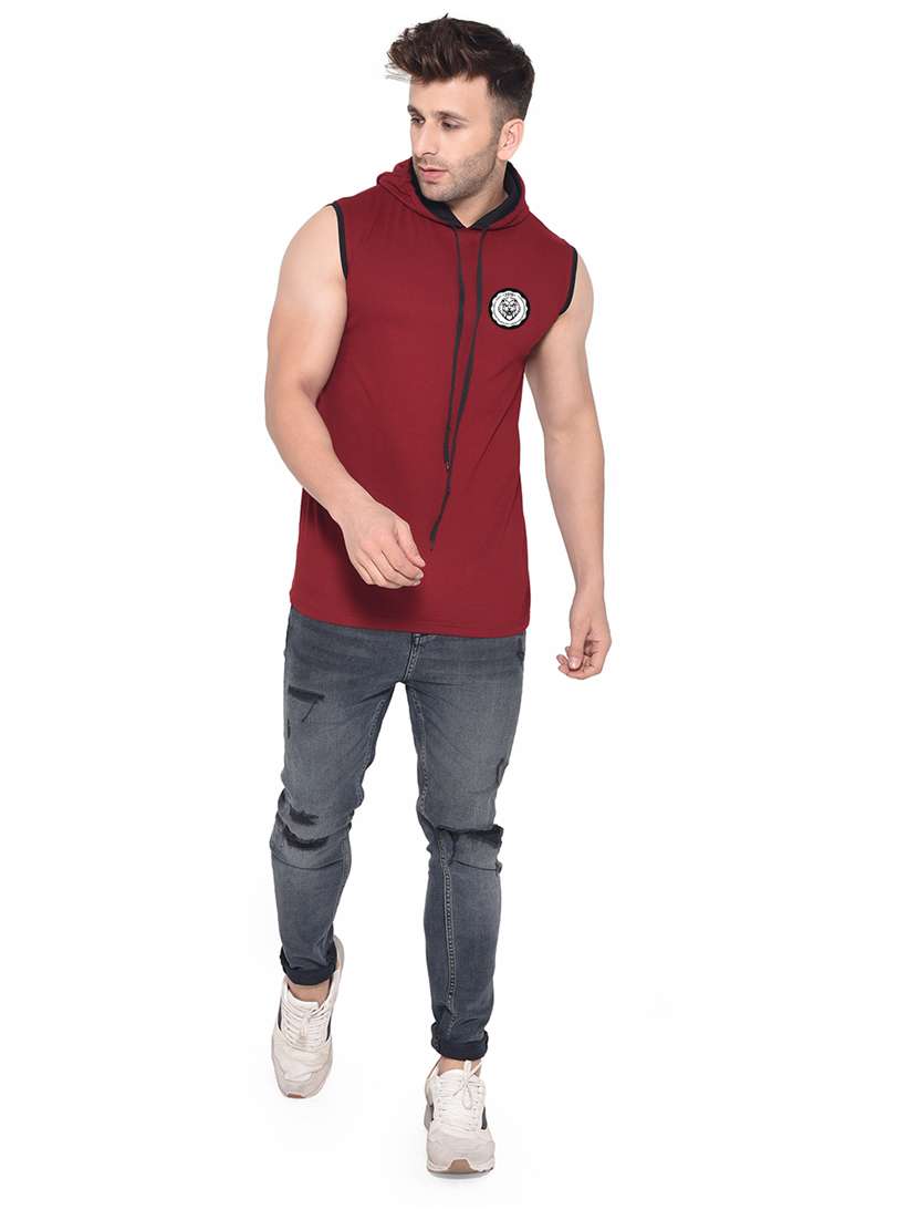 maroon cotton blend t-shirt - 20842090 -  Standard Image - 3