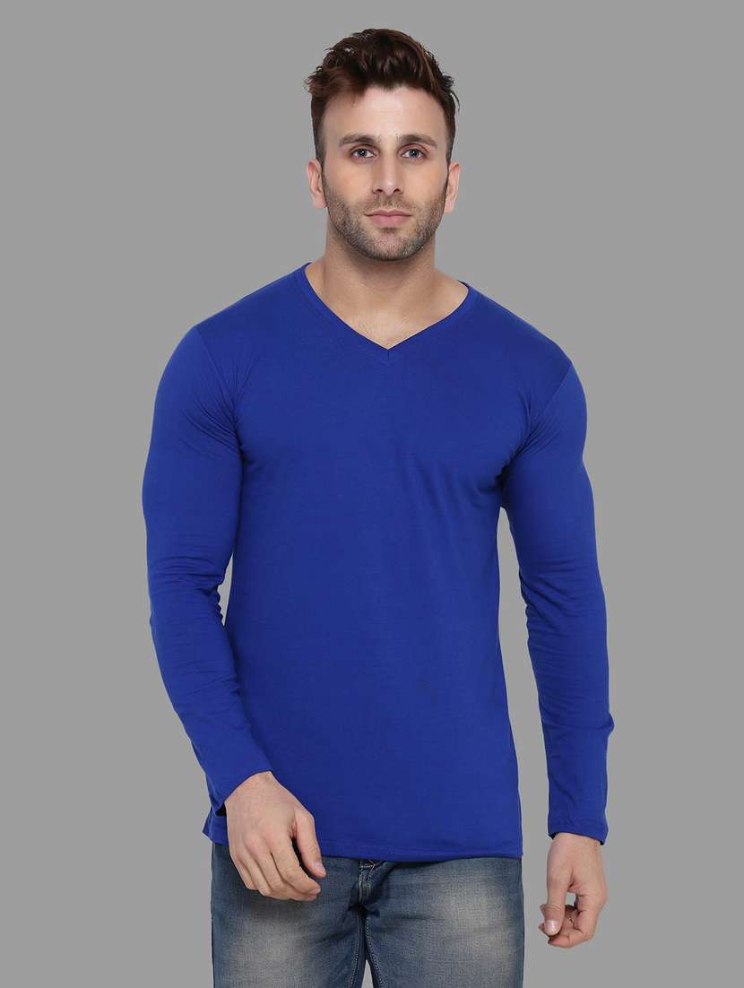 men solid long sleeve t-shirt