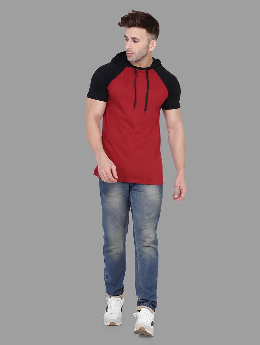 maroon cotton blend t-shirt - 20842107 -  Standard Image - 3
