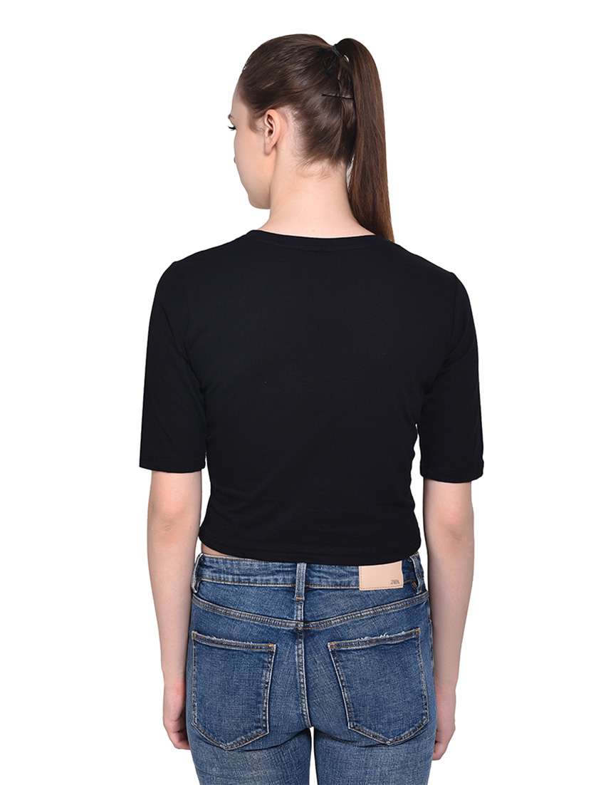 women solid round neck t-shirt - 20842136 -  Standard Image - 3