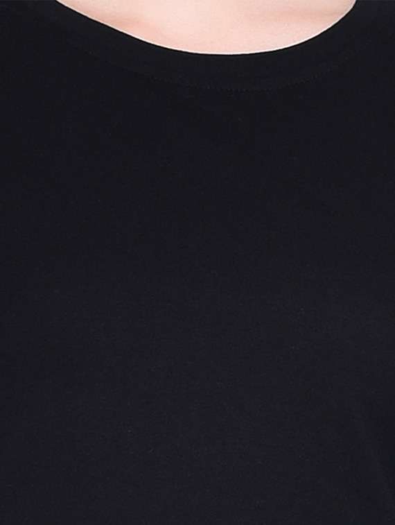 women solid round neck t-shirt - 20842136 -  Standard Image - 5