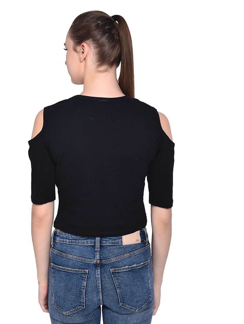 women solid round neck t-shirt - 20842146 -  Standard Image - 3