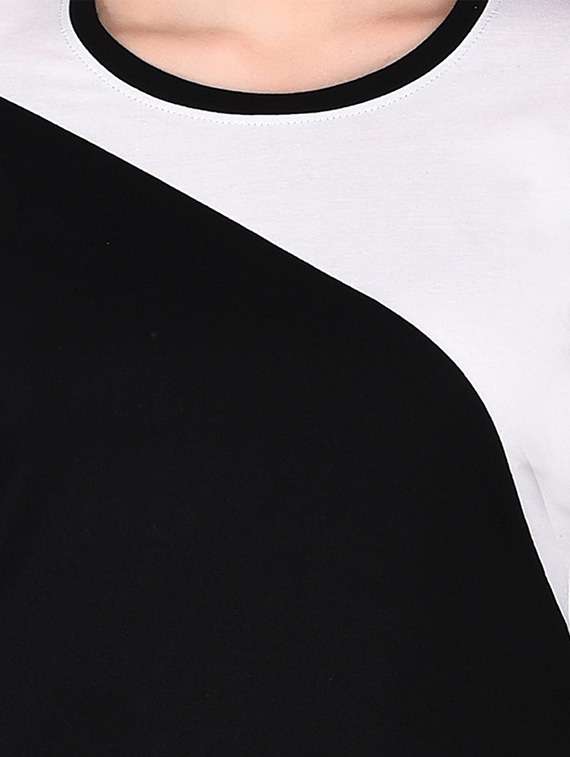 women color block round neck t-shirt - 20842149 -  Standard Image - 5