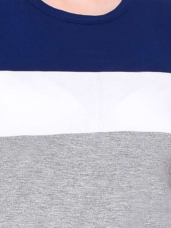 women color block round neck t-shirt - 20842161 -  Standard Image - 5