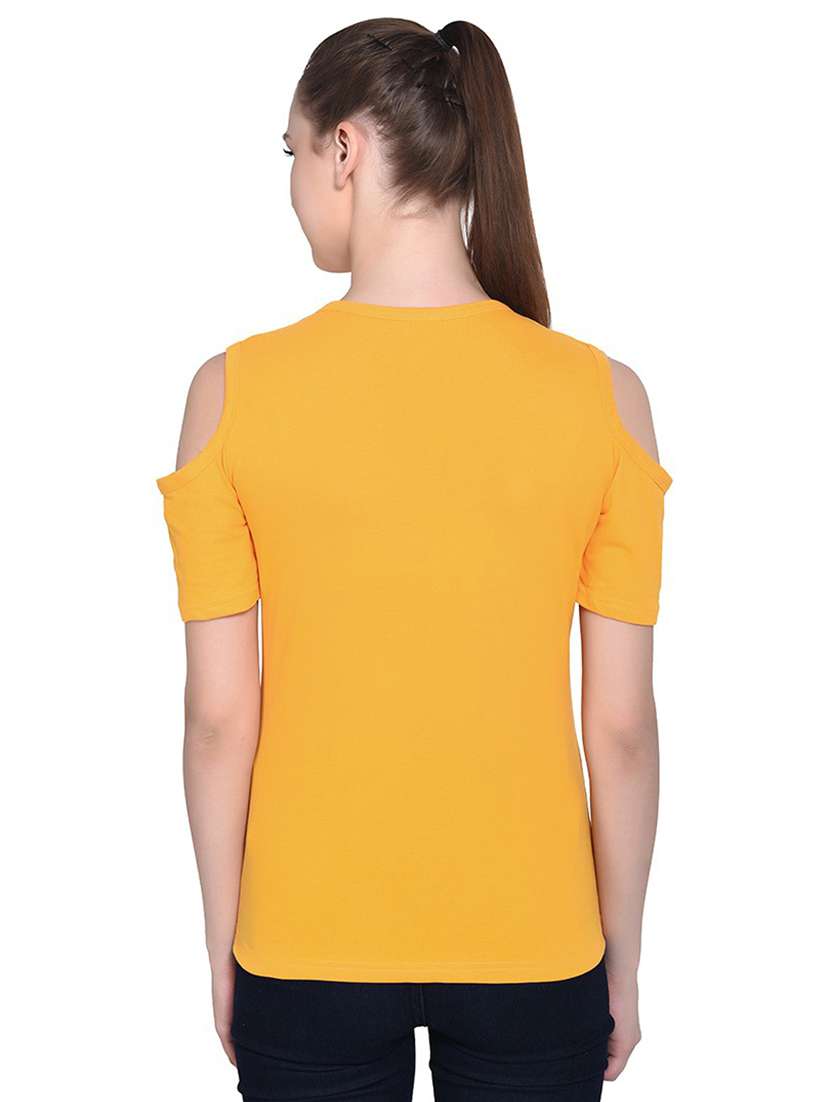 mustard cotton blend t-shirt - 20842166 -  Standard Image - 3