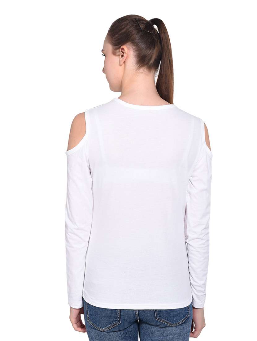 women solid round neck t-shirt - 20842168 -  Standard Image - 3