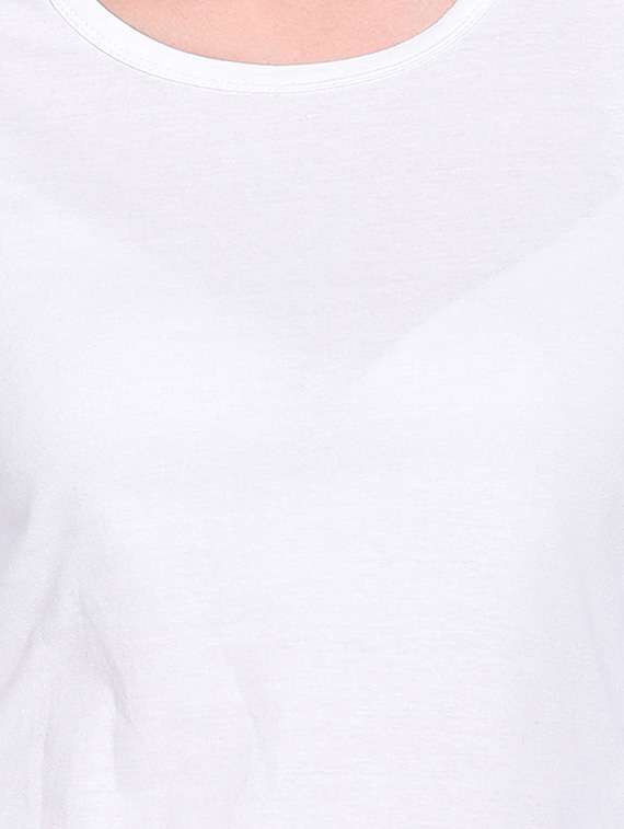 women solid round neck t-shirt - 20842168 -  Standard Image - 5