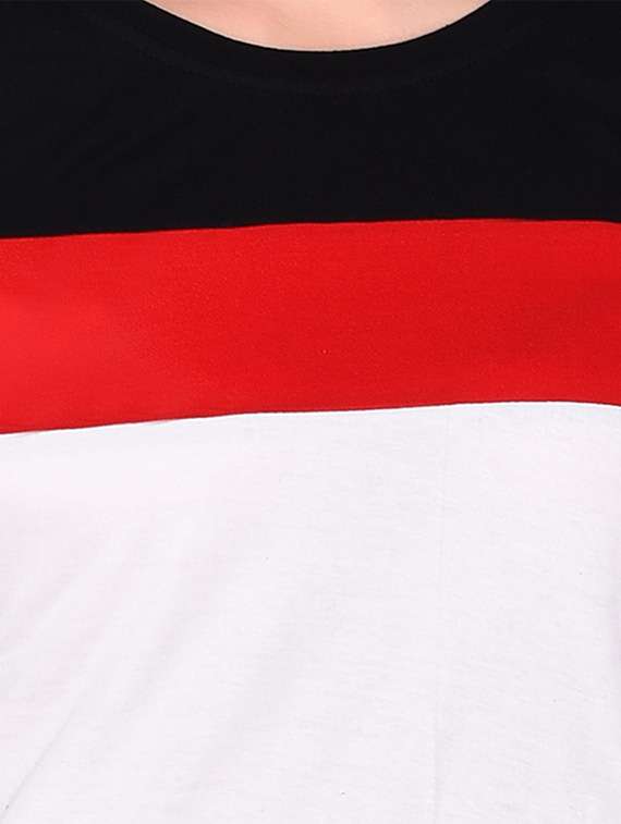 women color block round neck t-shirt - 20842169 -  Standard Image - 5