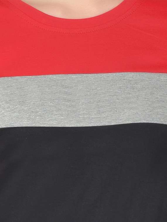 women color block round neck t-shirt - 20842174 -  Standard Image - 5