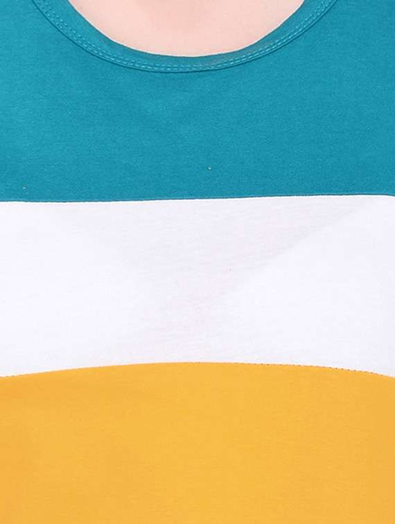 women color block round neck t-shirt - 20842180 -  Standard Image - 5