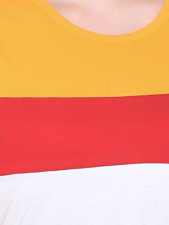 women color block round neck t-shirt - 20842182 -  Standard Image - 5