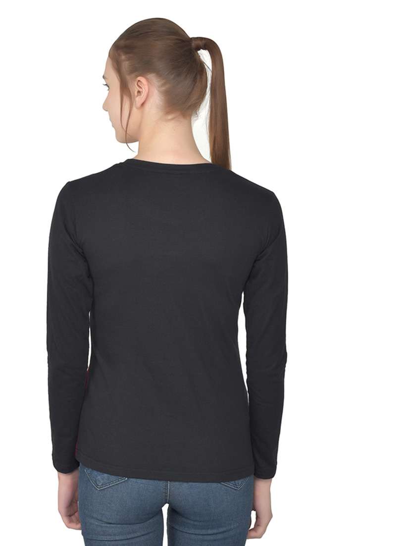 women color block round neck t-shirt - 20842183 -  Standard Image - 3