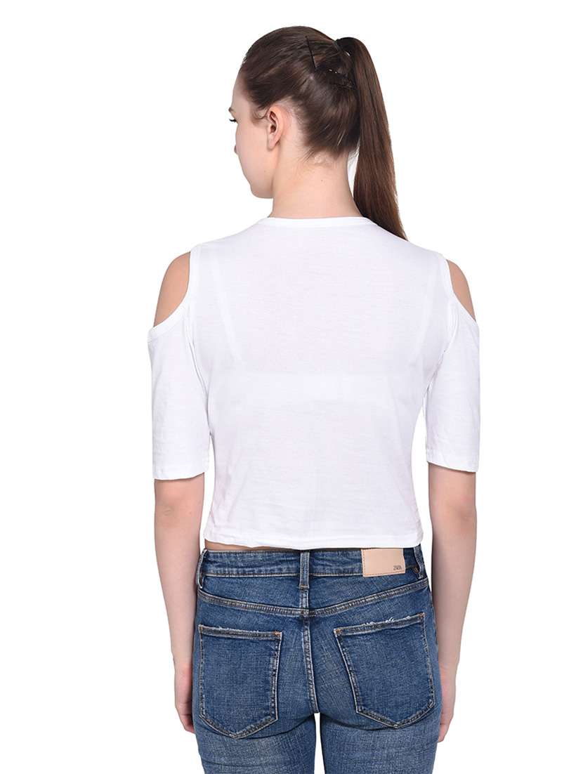 women solid round neck t-shirt - 20842184 -  Standard Image - 3