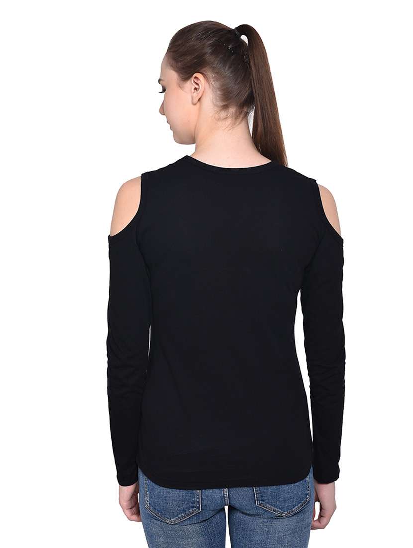 women solid round neck t-shirt - 20842185 -  Standard Image - 3