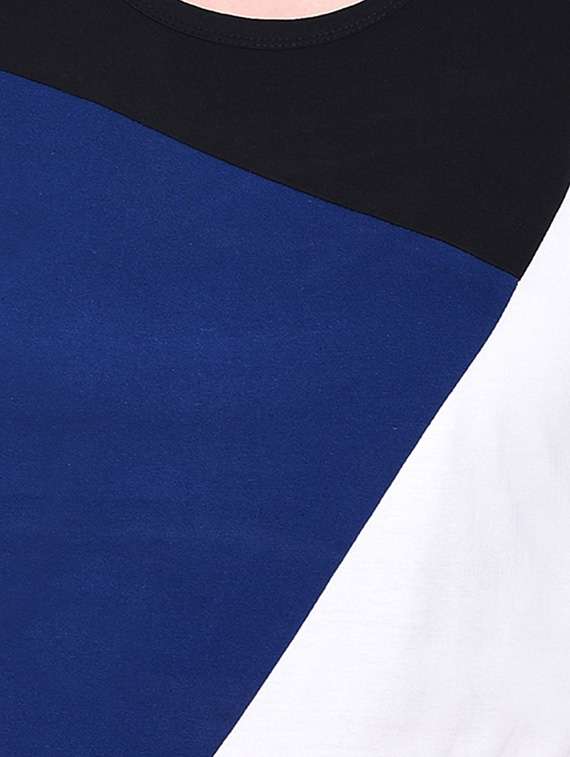 women color block round neck t-shirt - 20842190 -  Standard Image - 5