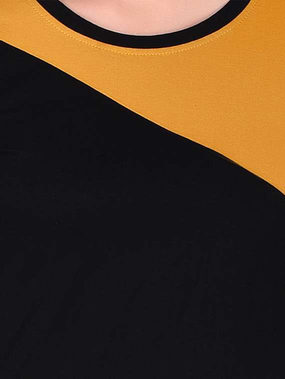 women color block round neck t-shirt - 20842191 -  Standard Image - 5