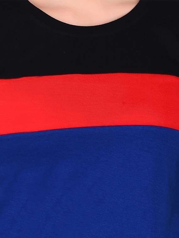 women color block round neck t-shirt - 20842192 -  Standard Image - 5
