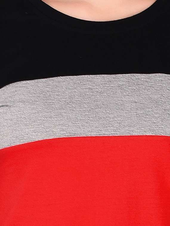 women color block round neck t-shirt - 20842195 -  Standard Image - 5