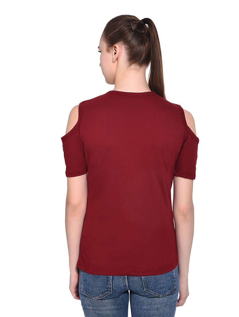 women solid round neck t-shirt - 20842201 -  Standard Image - 3