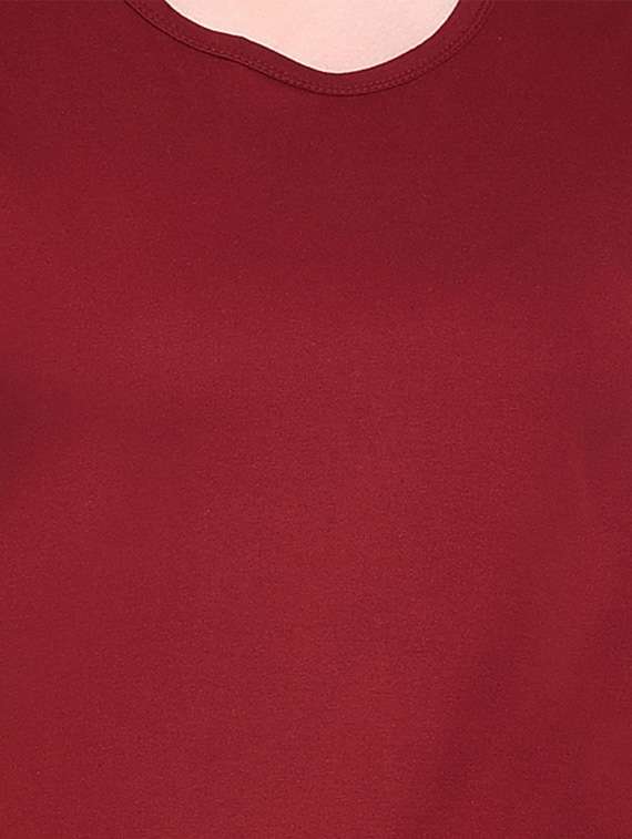 women solid round neck t-shirt - 20842201 -  Standard Image - 5