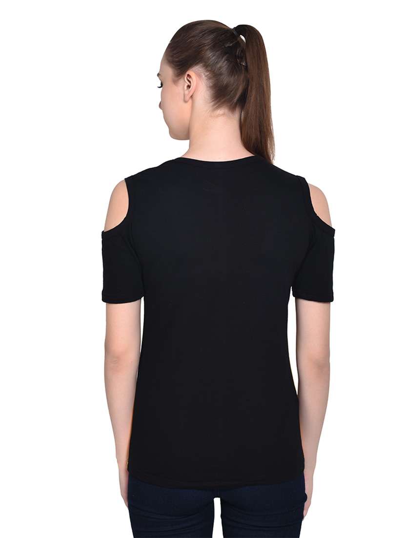 women color block round neck t-shirt - 20842205 -  Standard Image - 3