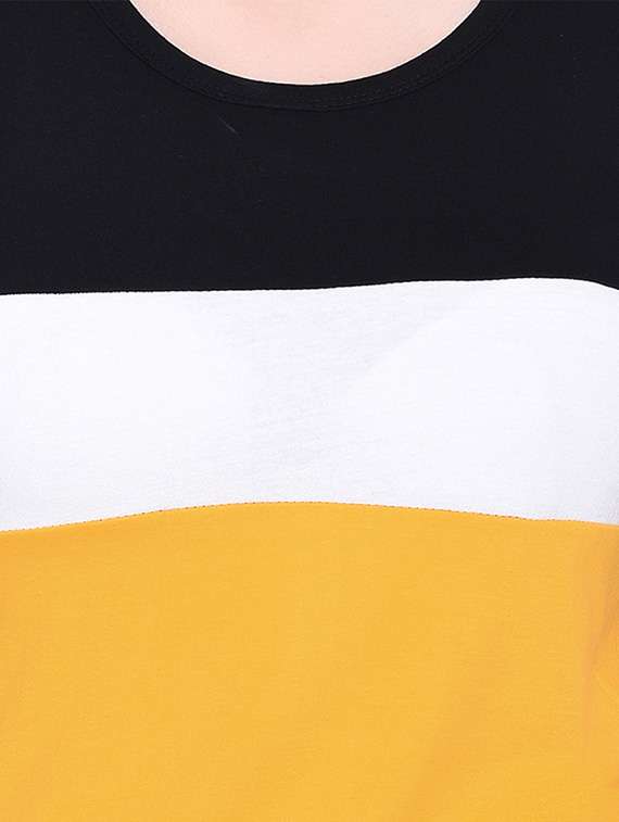 women color block round neck t-shirt - 20842205 -  Standard Image - 5