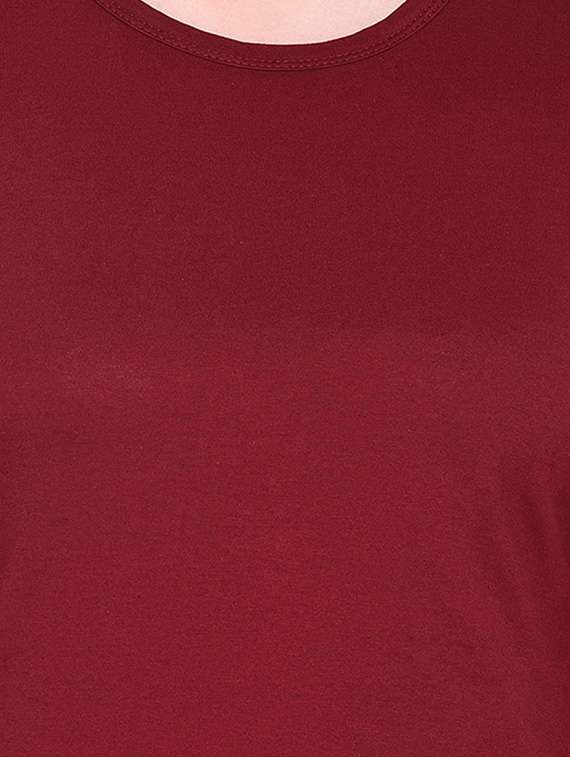 women solid round neck t-shirt - 20842206 -  Standard Image - 5