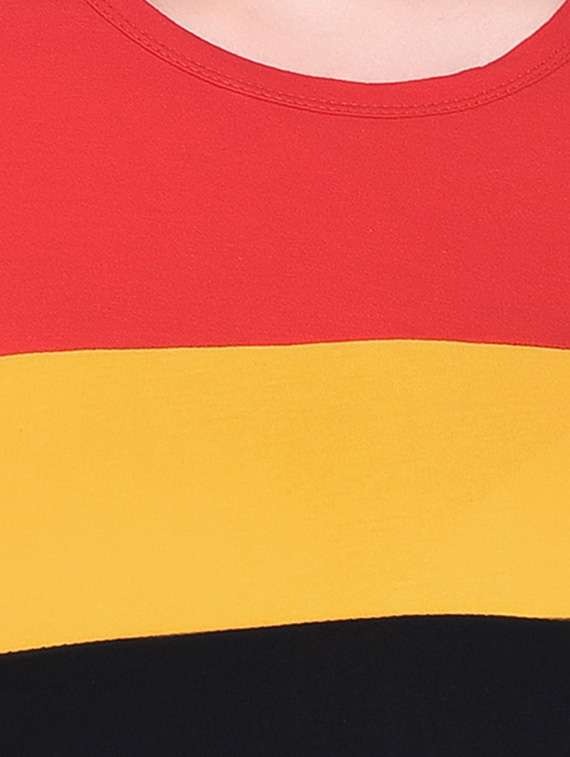 women color block round neck t-shirt - 20842207 -  Standard Image - 5