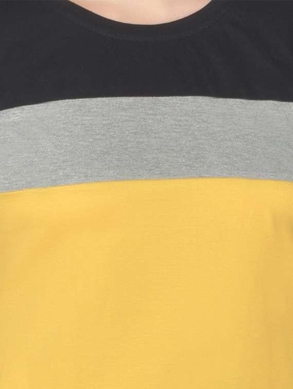 women color block round neck t-shirt - 20842213 -  Standard Image - 5