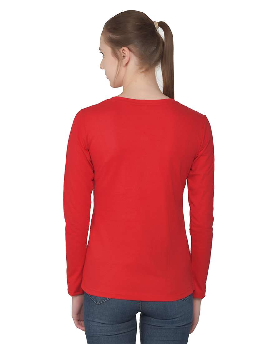 women solid round neck t-shirt - 20842214 - Standard Image - 3