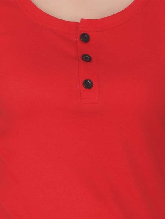 women solid round neck t-shirt - 20842214 - Standard Image - 5