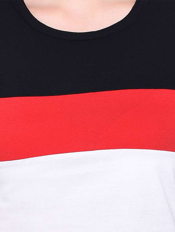 women color block round neck t-shirt - 20842216 -  Standard Image - 5