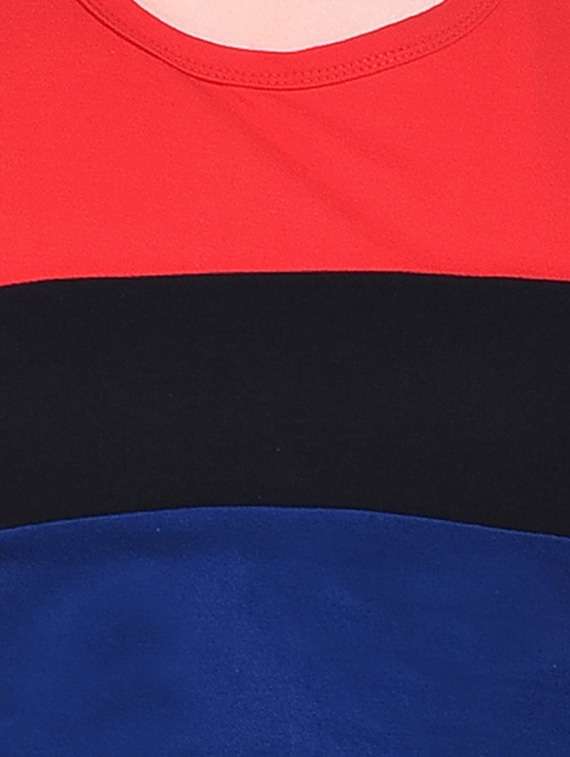 women color block round neck t-shirt - 20842223 -  Standard Image - 5