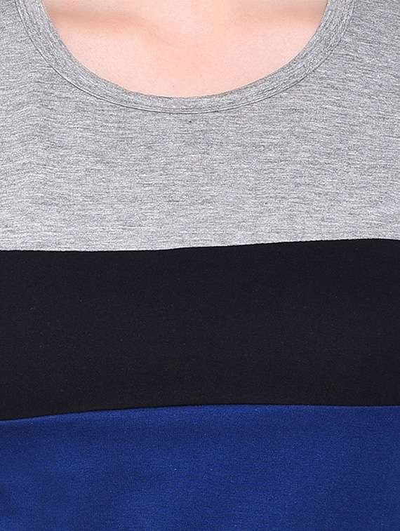 women color block round neck t-shirt - 20842224 -  Standard Image - 5
