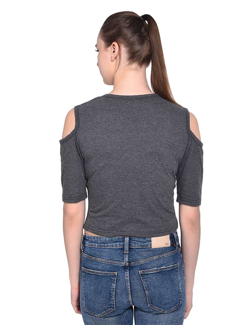 women color block round neck t-shirt - 20842225 -  Standard Image - 3