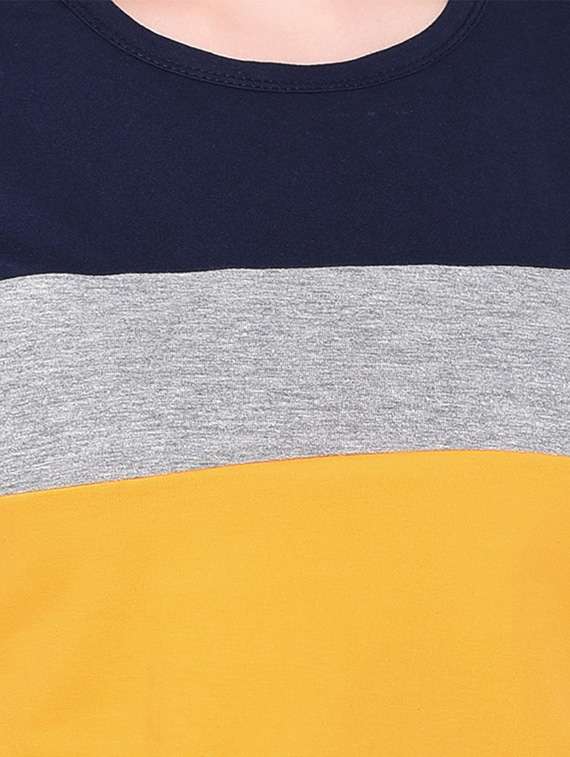 women color block round neck t-shirt - 20842227 -  Standard Image - 5