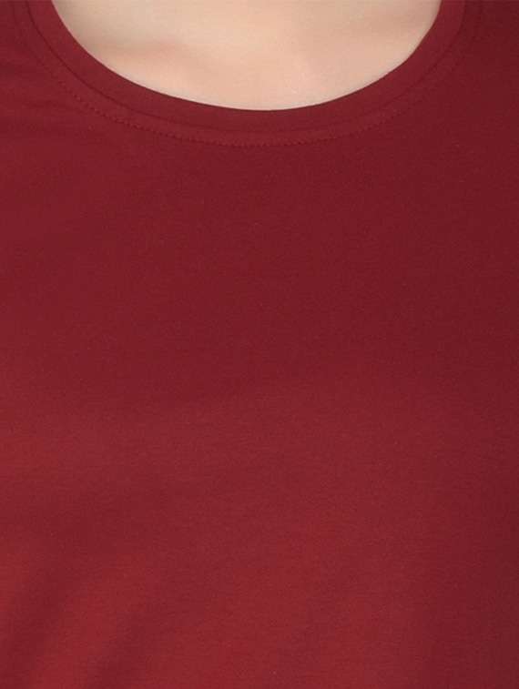women solid round neck t-shirt - 20842231 -  Standard Image - 5