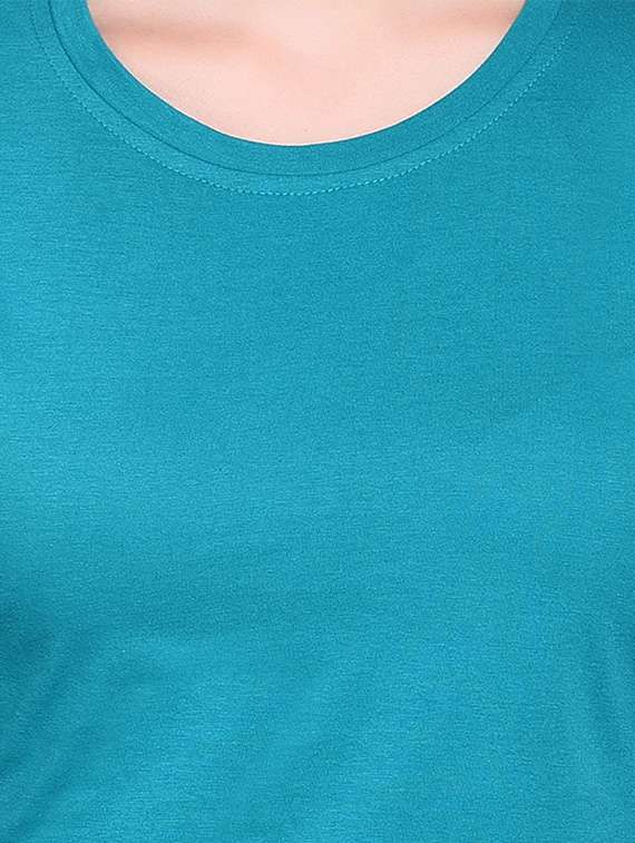 women solid round neck t-shirt - 20842232 -  Standard Image - 5