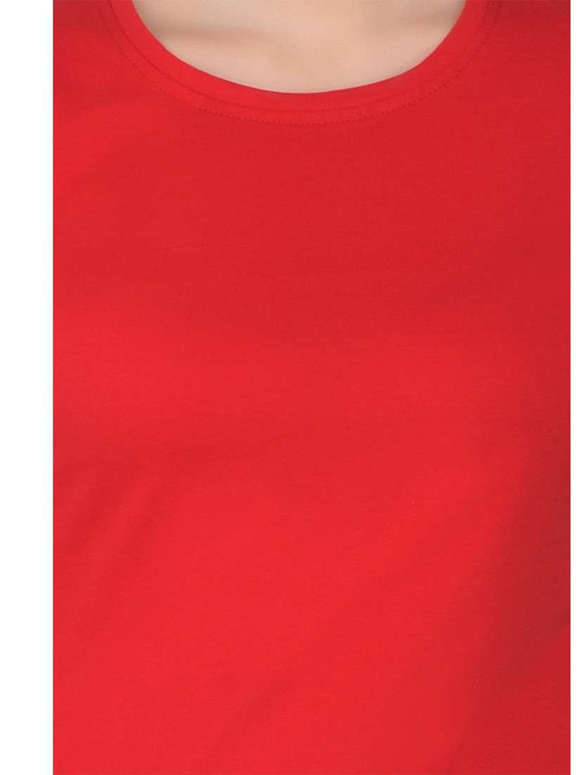 women solid round neck t-shirt - 20842236 -  Standard Image - 5