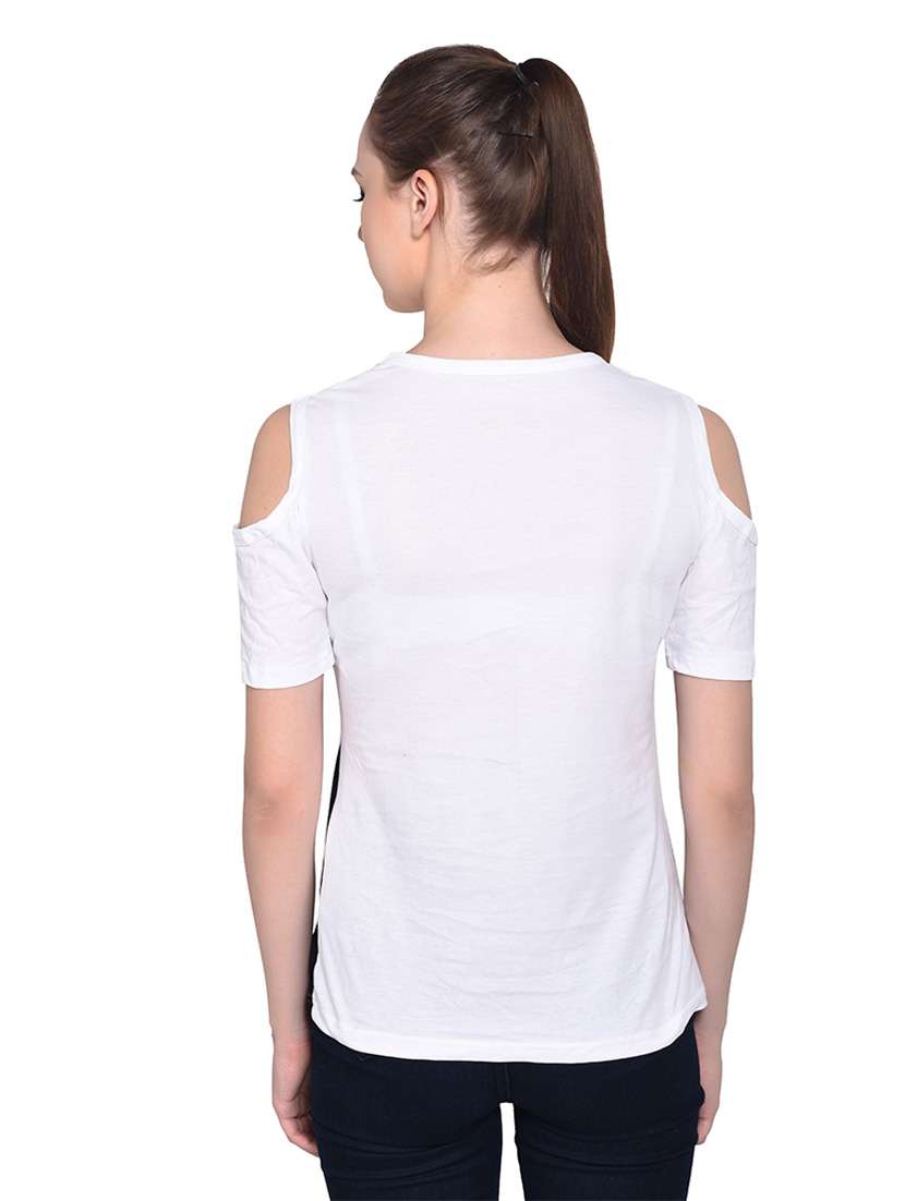 women color block round neck t-shirt - 20842238 -  Standard Image - 3