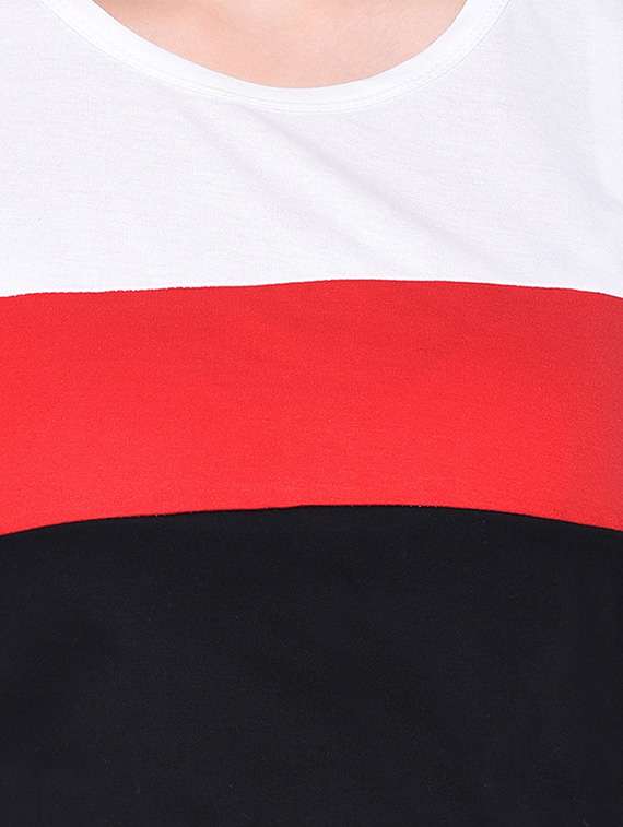 women color block round neck t-shirt - 20842238 -  Standard Image - 5