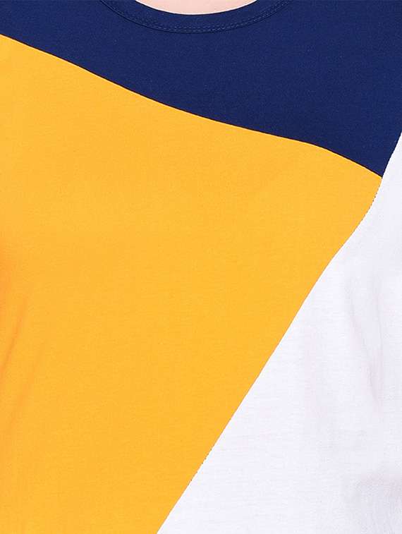 women color block round neck t-shirt - 20842239 -  Standard Image - 5