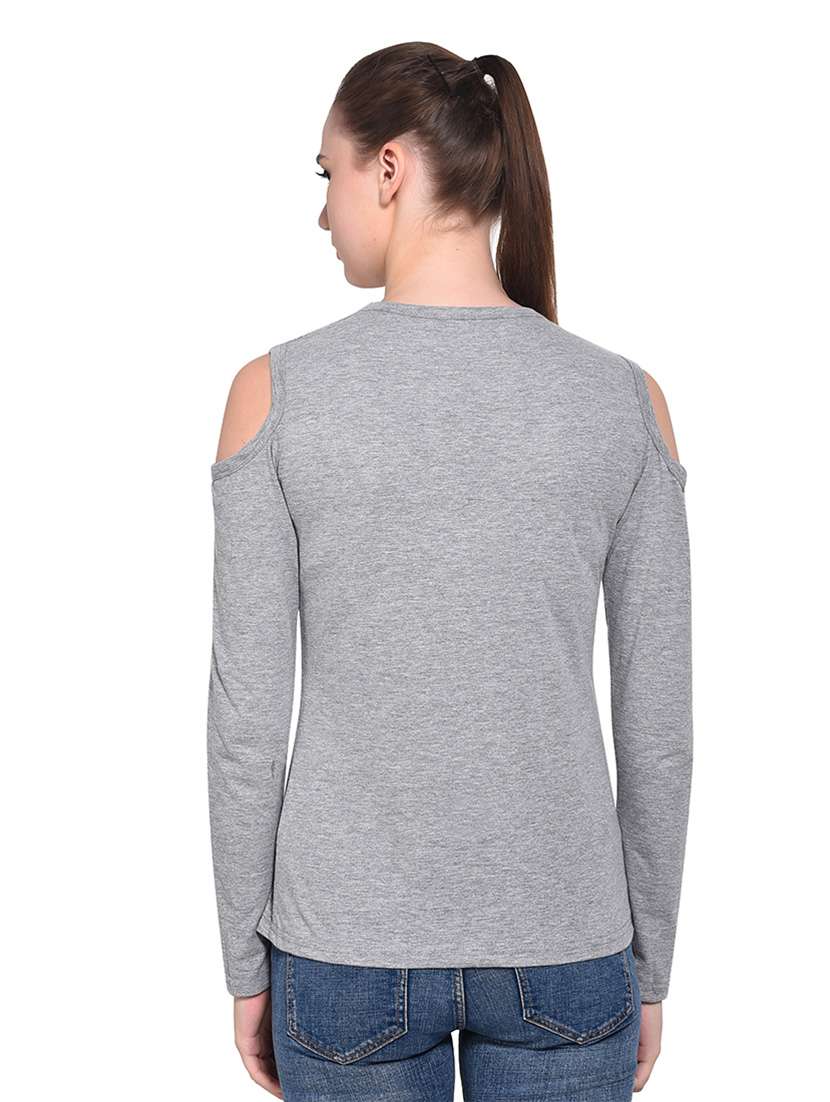 women solid round neck t-shirt - 20842240 -  Standard Image - 3