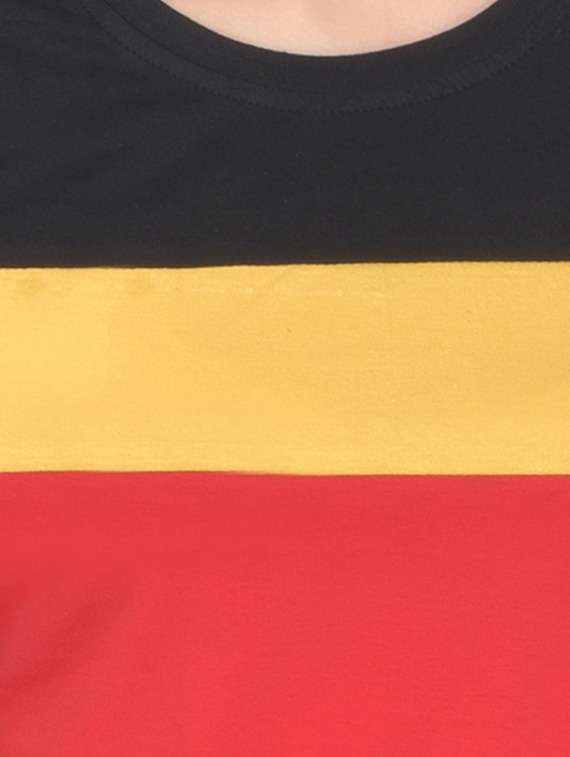 women color block round neck t-shirt - 20842244 -  Standard Image - 5