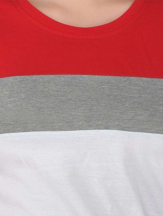 women color block round neck t-shirt - 20842247 -  Standard Image - 5