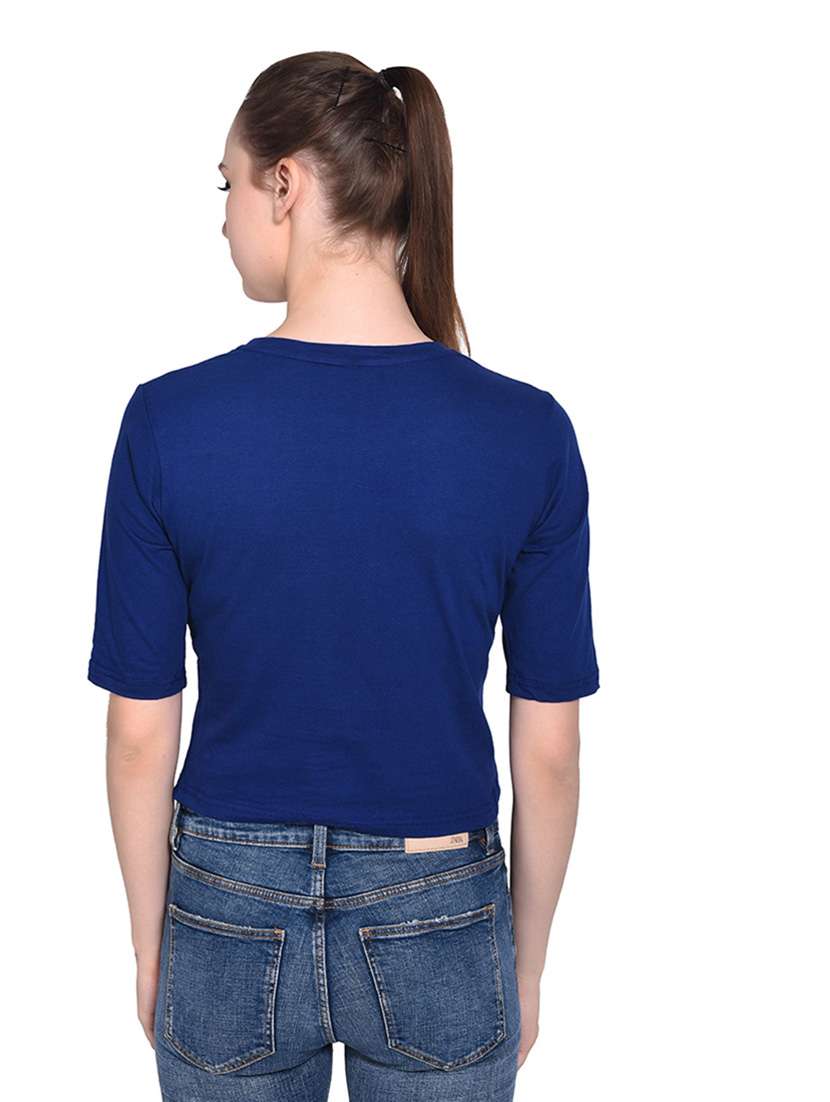 women solid round neck t-shirt - 20842250 -  Standard Image - 3