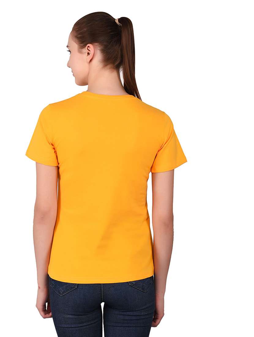 women solid round neck t-shirt - 20842253 -  Standard Image - 3